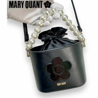 MARY QUANT - マリークワント　パールデコレーション　ショルダーポシェット　黒　バック