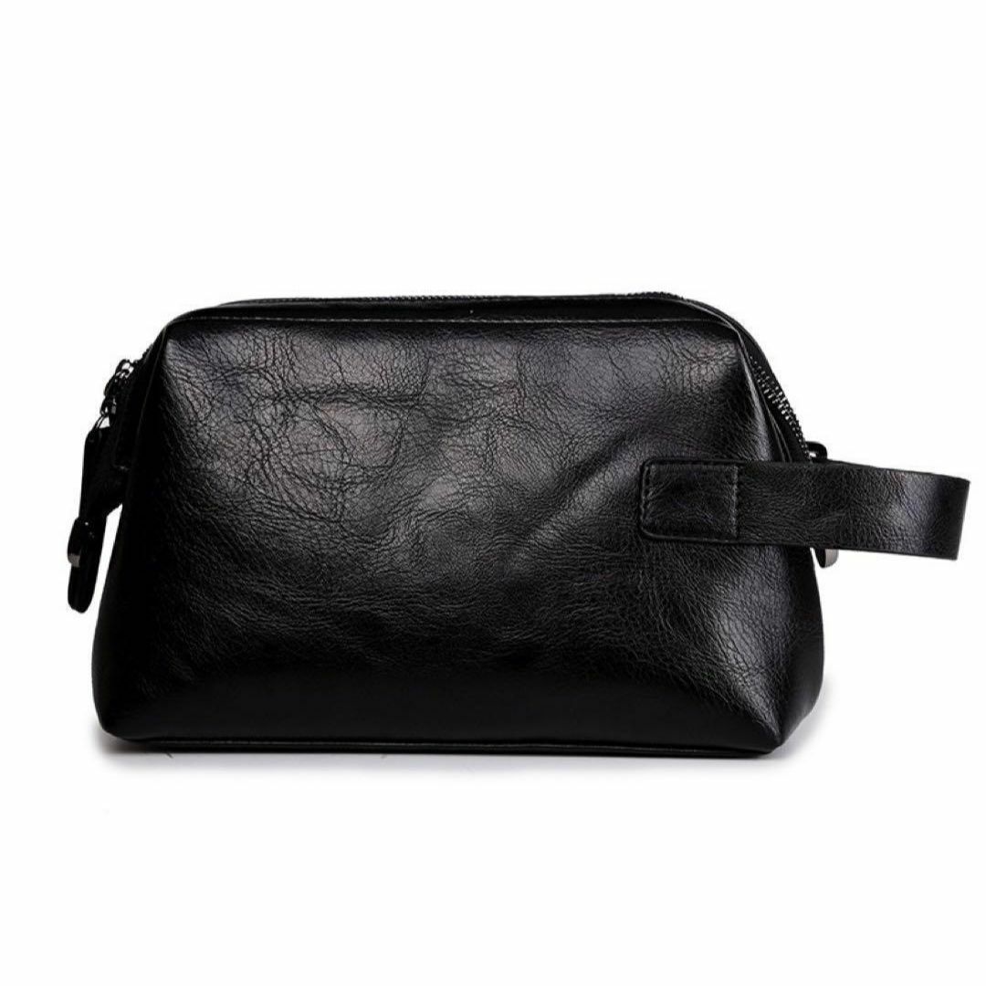 クラッチバッグ セカンドバック 黒 メンズポーチ レザー 結婚式 ビジネス 軽量 メンズのバッグ(セカンドバッグ/クラッチバッグ)の商品写真