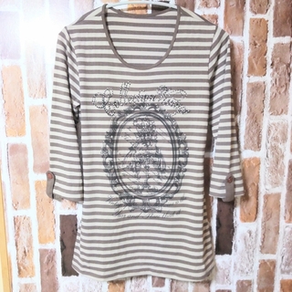 ☆ piacere キラキラスパンコールロゴプリント ロングTシャツ(Tシャツ(長袖/七分))