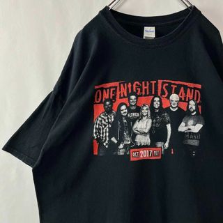 ワンナイトスタンドバンド　プリントTシャツ ブラック2XLサイズ　古着　バンドT(Tシャツ/カットソー(半袖/袖なし))