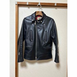 シックスシックスシックス(666)の日本製 666 ライダース LJM-1TFBS 黒 サイズ:34(ライダースジャケット)