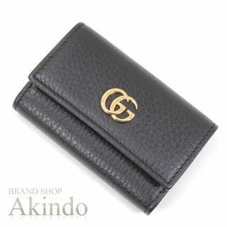 グッチ(Gucci)の【新品】グッチ キーケース 鍵 6連 黒 ブラック GG マーモント レザー  レディース メンズ 456118 GUCCI ゴールド金具 プレゼント ギフト ブランド おしゃれ 定番 人気 必須 必需品(キーケース)