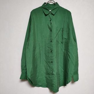 ビューティアンドユースユナイテッドアローズ(BEAUTY&YOUTH UNITED ARROWS)のROKU 6 BEAUTY&YOUTH NYLON SILK SHIRT 定価19800円  ブラウス シャツ グリーン レディース ロクビューティアンドユース【中古】4-0424M∞(シャツ/ブラウス(長袖/七分))