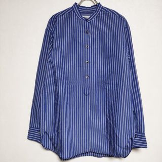 イエナ(IENA)のIENA STRIPE BOUNCE 定価17600円 ストライプ ブラウス シャツ 22AW ブルー ホワイト レディース イエナ【中古】4-0424M∞(シャツ/ブラウス(長袖/七分))