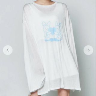 ウィゴー(WEGO)のWhinny ホワイニー おやすみT サブカル WEGO 天使界隈 水色界隈(Tシャツ(長袖/七分))