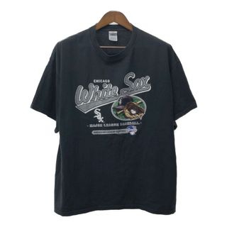 00年代 DELTA デルタ MAGNAM WEGHT MLB シカゴ・ホワイトソックス 半袖Ｔシャツ プロチーム ブラック (メンズ XL) 中古 古着 Q5646(Tシャツ/カットソー(半袖/袖なし))