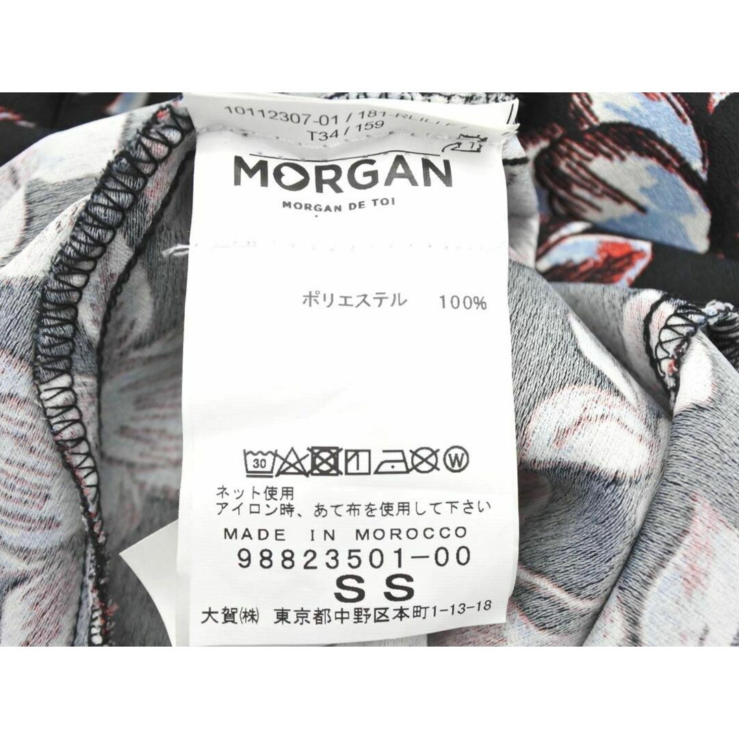 MORGAN(モルガン)のMORGAN モルガン 花柄 カットアウト Aライン ワンピース size34/黒 ■◇ レディース レディースのワンピース(ひざ丈ワンピース)の商品写真