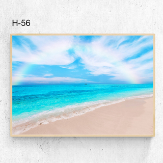 砂浜！海！綺麗！A4サイズ◆送料無料◆可愛いインテリアポスター(置物)