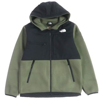 ザノースフェイス(THE NORTH FACE)の未使用品▼THE NORTH FACE ザ・ノースフェイス NA72052 Denali Hoodie JKT デナリ ロゴ刺繍 ワッペン付き ZIP フーディ フリース ジャケット カーキ ブラック M 正規品 メンズ(その他)