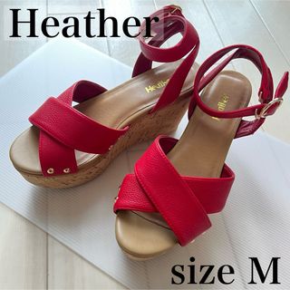 heather - Heather コルクウェッジサンダル 赤 M