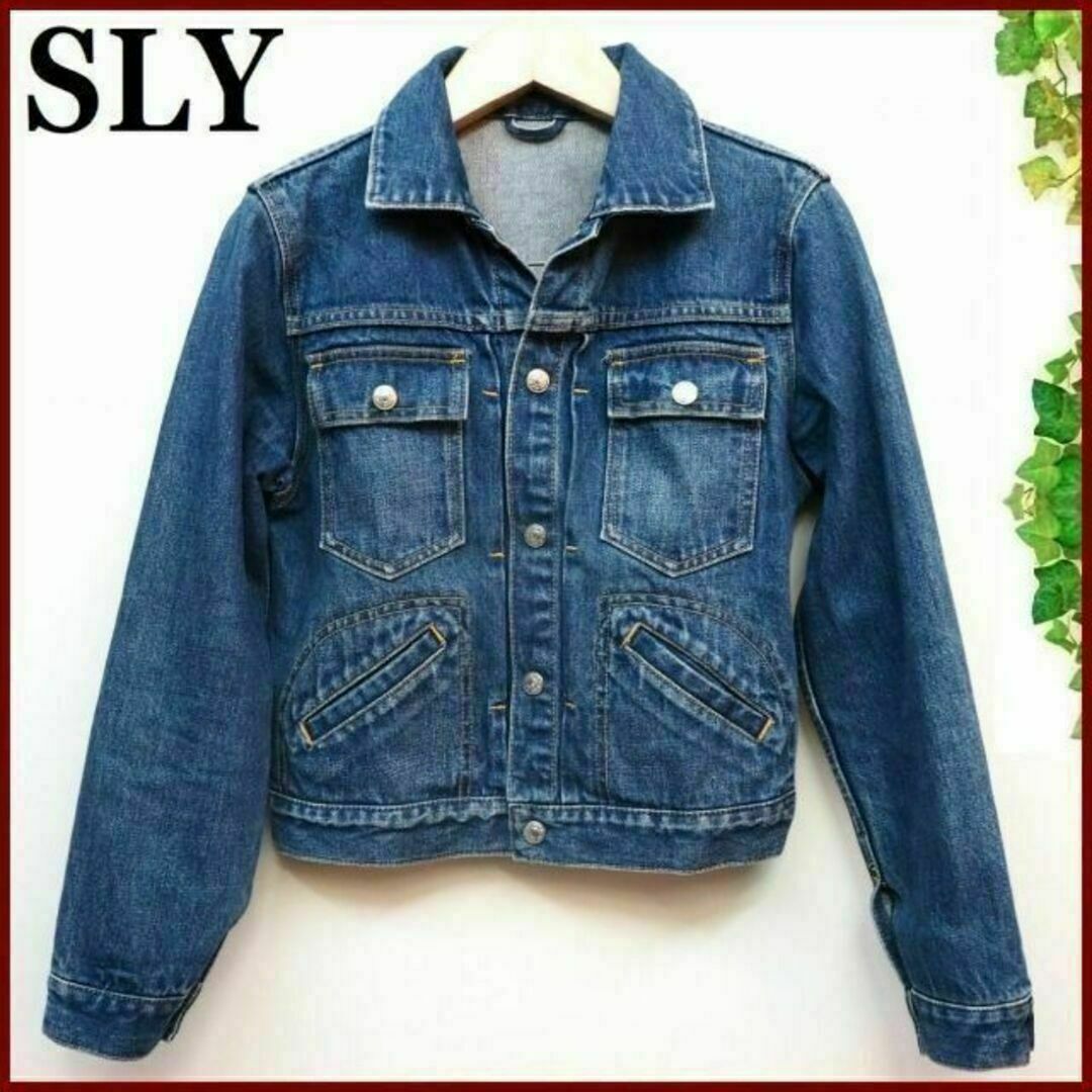SLY - SLYユーズド加工ラングラー風デザイン デニムジャケット青 SLY - SLYユーズド加工ラングラー風デザイン デニムジャケット青