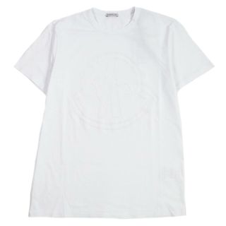 モンクレール(MONCLER)の未使用品□MONCLER モンクレール 20SS MAGLIA T-SHIRT コットン100％ フロッキーロゴ クルーネック 半袖Ｔシャツ カットソー ホワイト L 正規品 メンズ(Tシャツ/カットソー(半袖/袖なし))