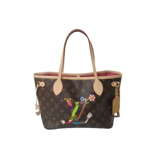 ルイヴィトン(LOUIS VUITTON)の極美品 LOUIS VUITTON ルイ ヴィトン 村上隆 モノグラム ネヴァーフル PM ハンドバッグ M95559 ブラウン マルチカラー 中古 62986(ハンドバッグ)