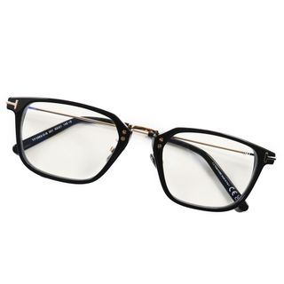 トムフォード(TOM FORD)の未使用品●TOM FORD トムフォード TF5862-D-B スクエア ロゴ刻印入り メガネ 眼鏡 アイウェア ブラック ゴールド 52□21-145 度入り 箱・ケース付き イタリア製 メンズ(サングラス/メガネ)