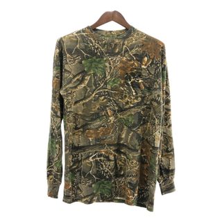 Cabela's カベラス リアルツリーカモ メッシュＴシャツ ブラウン (メンズ MEDIUM REGULAR) 中古 古着 Q5669(Tシャツ/カットソー(七分/長袖))