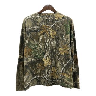 REALTREE リアルツリーカモ 長袖Ｔシャツ カーキ (メンズ L) 中古 古着 Q5672