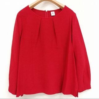 ユーバイウンガロ(U by ungaro)の美品 プルオーバー ブラウス 七分袖 バックジップ フロントタック シルク(シャツ/ブラウス(長袖/七分))