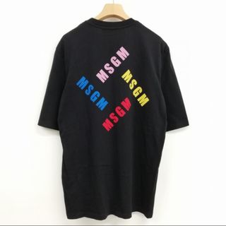 バック ロゴ プリント ポケット Tシャツ カットソー 美品 XS ブラック