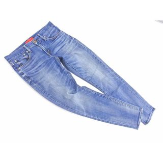 RED CARD レッドカード Anniversary 26403 USED加工 テーパード デニムパンツ size24/青 ■■ レディース(デニム/ジーンズ)