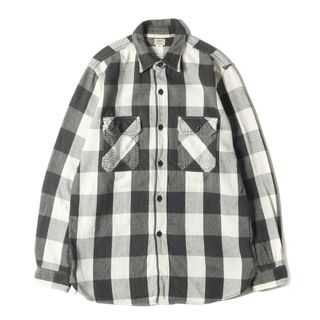 ウエアハウス(WAREHOUSE)のWAREHOUSE ウエアハウス シャツ サイズ:38(M) バッファローチェック ヘビーウェイト フランネル 長袖シャツ ブラック オフホワイト 黒白 トップス カジュアルシャツ【メンズ】【中古】(シャツ)