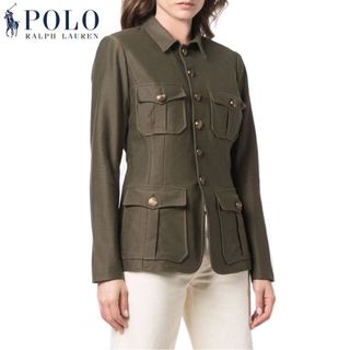 ポロラルフローレン(POLO RALPH LAUREN)の定価８万 極美品 ポロ ラルフローレン ストレッチ コットン ツイル ブレザー(ミリタリージャケット)