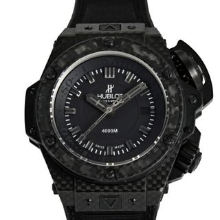 ウブロ(HUBLOT)のウブロ HUBLOT キングパワー オーシャノグラフィック4000 カーボンファイバー 世界限定500本 731.QX.1140.RX ブラック文字盤 中古 腕時計 メンズ(腕時計(アナログ))