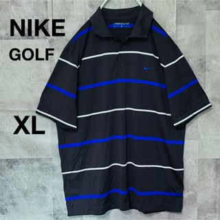 ナイキ(NIKE)のナイキゴルフ　ポロシャツ　ゴルフウェア　ボーダー　XL 胸ロゴ(ウエア)