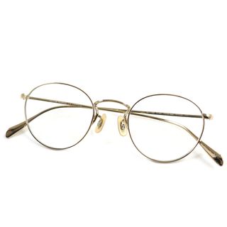 オリバーピープルズ(Oliver Peoples)の極美品○OLIVER PEOPLES オリバーピープルズ OV 1186 5145 oleridge コールリッジ メタルボストンフレーム 彫金模様 メガネ 眼鏡 アイウェア ゴールド 47□22 145 度入り ケース付き イタリア製(サングラス/メガネ)