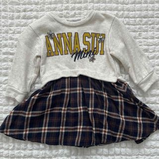 アナスイミニ(ANNA SUI mini)のアナスイミニ カレッジロゴワンピース 90cm(ワンピース)