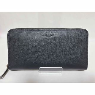 COACH 長財布  ジップ アラウンド ファスナー クロスグレインレザー