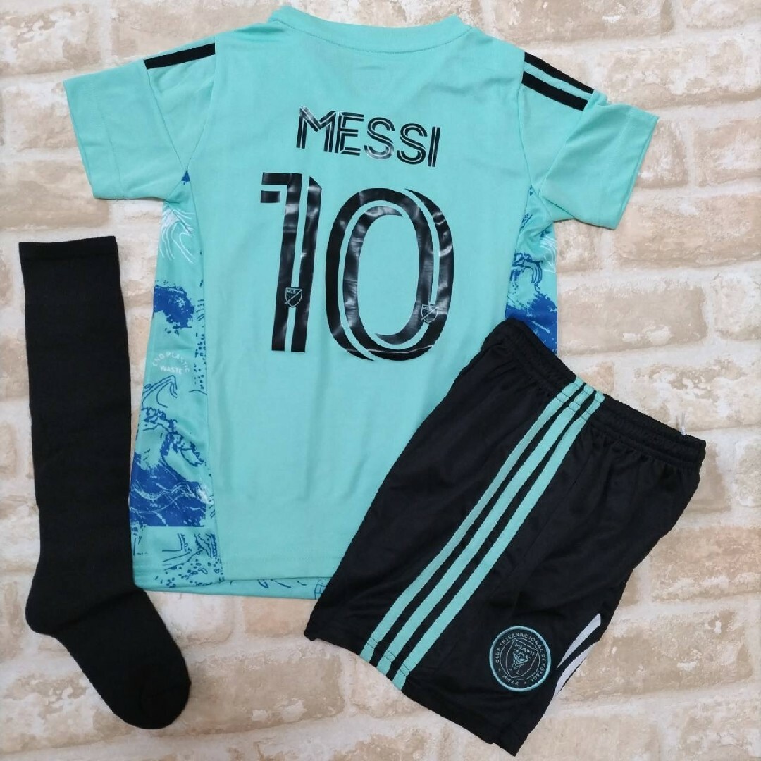 140  メッシ　サッカー　ユニフォーム　マイアミ キッズ/ベビー/マタニティのキッズ服男の子用(90cm~)(その他)の商品写真