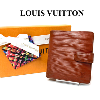 LOUIS VUITTON - ルイヴィトン　ポルトビエコンパクト　エピ　ブラウン　折財布　二つ折り財布　美品