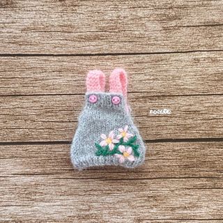 JANAYA ハンドメイド　オビツ11服　スカート　グレー　刺繍付き　翌日発送(その他)