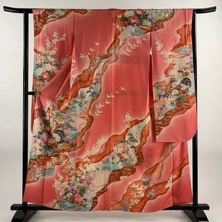 振袖 身丈160cm 裄丈62.5cm 正絹 秀品 【中古】(着物)