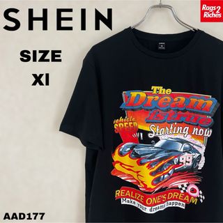 シーイン(SHEIN)のSHEIN レーシングカー バーンアウト ホイールスピン ビッグプリントTシャツ(Tシャツ/カットソー(半袖/袖なし))