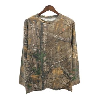 BROWNING ブロウニング リアルツリーカモ 長袖Ｔシャツ アウトドア ブラウン (メンズ L) 中古 古着 Q5702(Tシャツ/カットソー(七分/長袖))