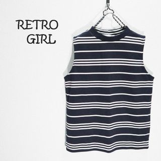 RETRO GIRL レトロガール　ボーダー　ノースリーブカットソー