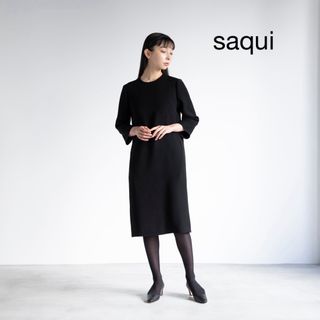 サキ(saqui)のsaqui スリークォーター スリーブ ワンピース(ひざ丈ワンピース)