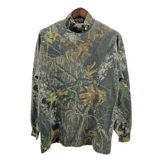 MOSSY OAK リアルツリーカモ モックネック 長袖Ｔシャツ マルチカラー (メンズ L) 中古 古着 Q5707(Tシャツ/カットソー(七分/長袖))