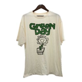 GREEN DAY グリーン・デイ 半袖Ｔシャツ バンドT ホワイト (メンズ XL) 中古 古着 Q5663(Tシャツ/カットソー(半袖/袖なし))