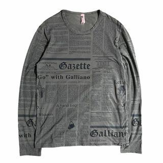 ジョンガリアーノ(John Galliano)の00's John Galliano newspaper L/S tee(Tシャツ/カットソー(七分/長袖))