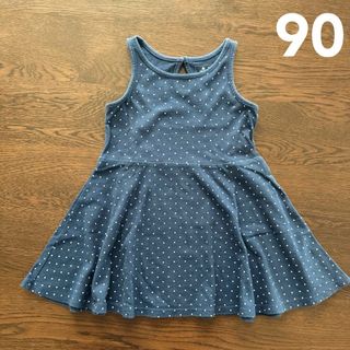 ベビーギャップ(babyGAP)のgap フレア　ワンピース　ドット　水玉　90(ワンピース)