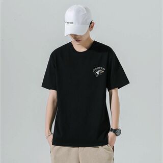 シンプル　Tシャツ　オフショル　ストリート ブラック　XL　新品(Tシャツ/カットソー(半袖/袖なし))