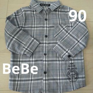 ベベ(BeBe)の長袖シャツ　BeBe　チェック柄　90　べべ(ブラウス)