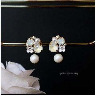 パールセントホワイトパール♡﻿flower bijouピアス(ピアス)