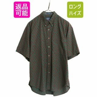 PENDLETON - 90s ペンドルトン 総柄 半袖 ボタンダウン シャツ メンズ L オールド 90年代 PENDLETON コットン 半袖シャツ BD マルチカラー ポケット付き