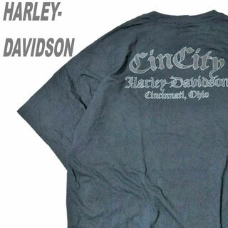 ハーレーダビッドソン Tシャツ 3XL ブラック 黒 ロゴ ビッグプリント
