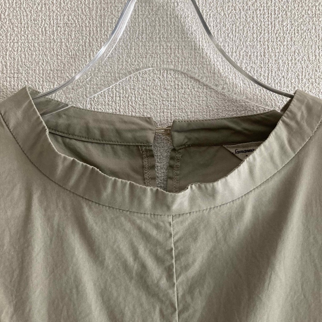 SM2(サマンサモスモス)のSamansa Mos2 サマンサモスモス ボリューム袖 薄いカーキ色  レディースのトップス(カットソー(半袖/袖なし))の商品写真