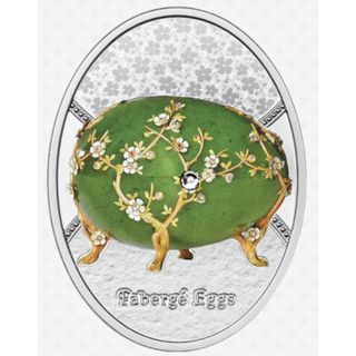 2024年ニウエ　リンゴの花「ファベルジェの卵」シリーズ プルーフ銀貨(貨幣)