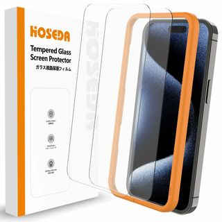 【サイズ:iPhone15Pro用】【0.1mm 極薄型】HOSEDA ガラスフ(その他)